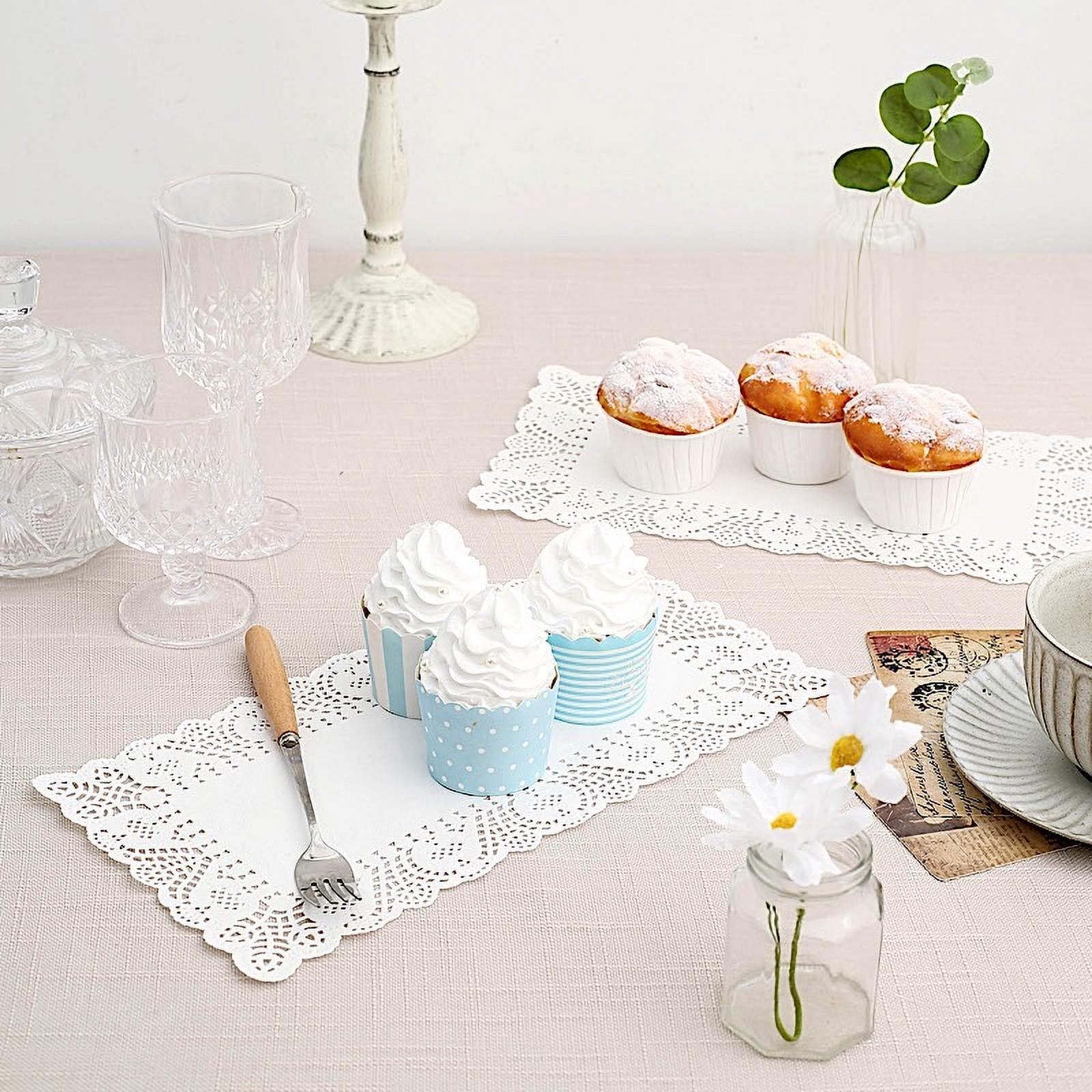 SCHOLMART Paper Doilies Rectangle Assorted Sizes, Assorted Disposable Paper  Lace, Birthday Tea Party Disposable Party Placemats, Tableware Cake