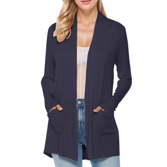 kamemir Cardigan Women's Lightweight V-Neck Cardigan Sweater(Navy,S)