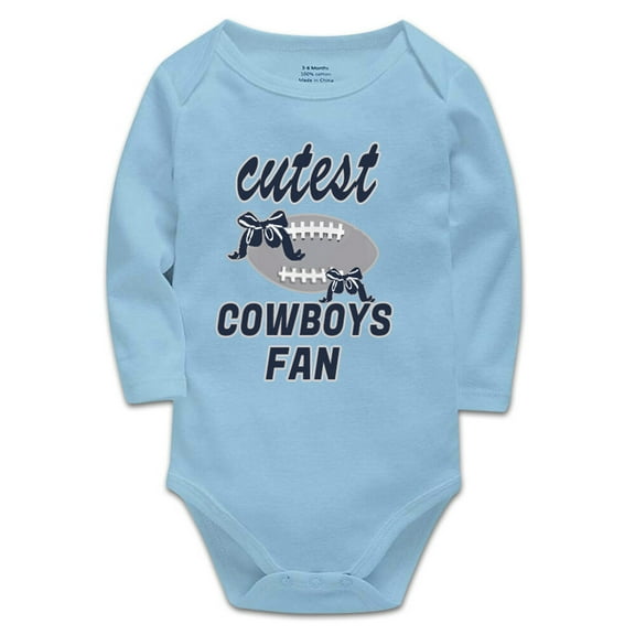 YCICIVDee Cutest Cowboys &Fan Baby Bodysuit Infant Toddler Organic Clothes Creeper 0-3 Months Blue Long Sleeve