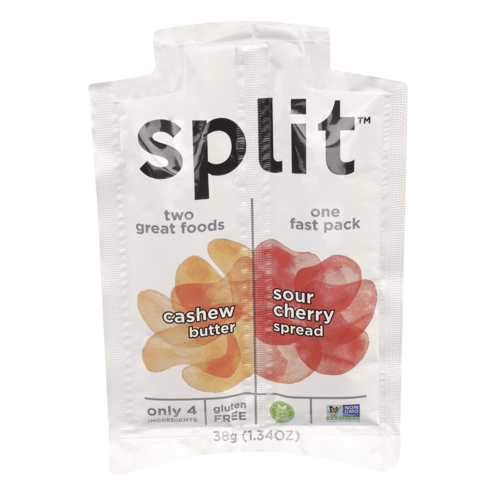 10PK Split Nutrition Cashew Butter and Sour Cherry Squeeze Pouch