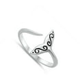 thumbnail image 4 of Adjustable Whale Tail Ring .925 Sterling Silver Band Jewelry Female Male Unisex Size 4, 4 of 4