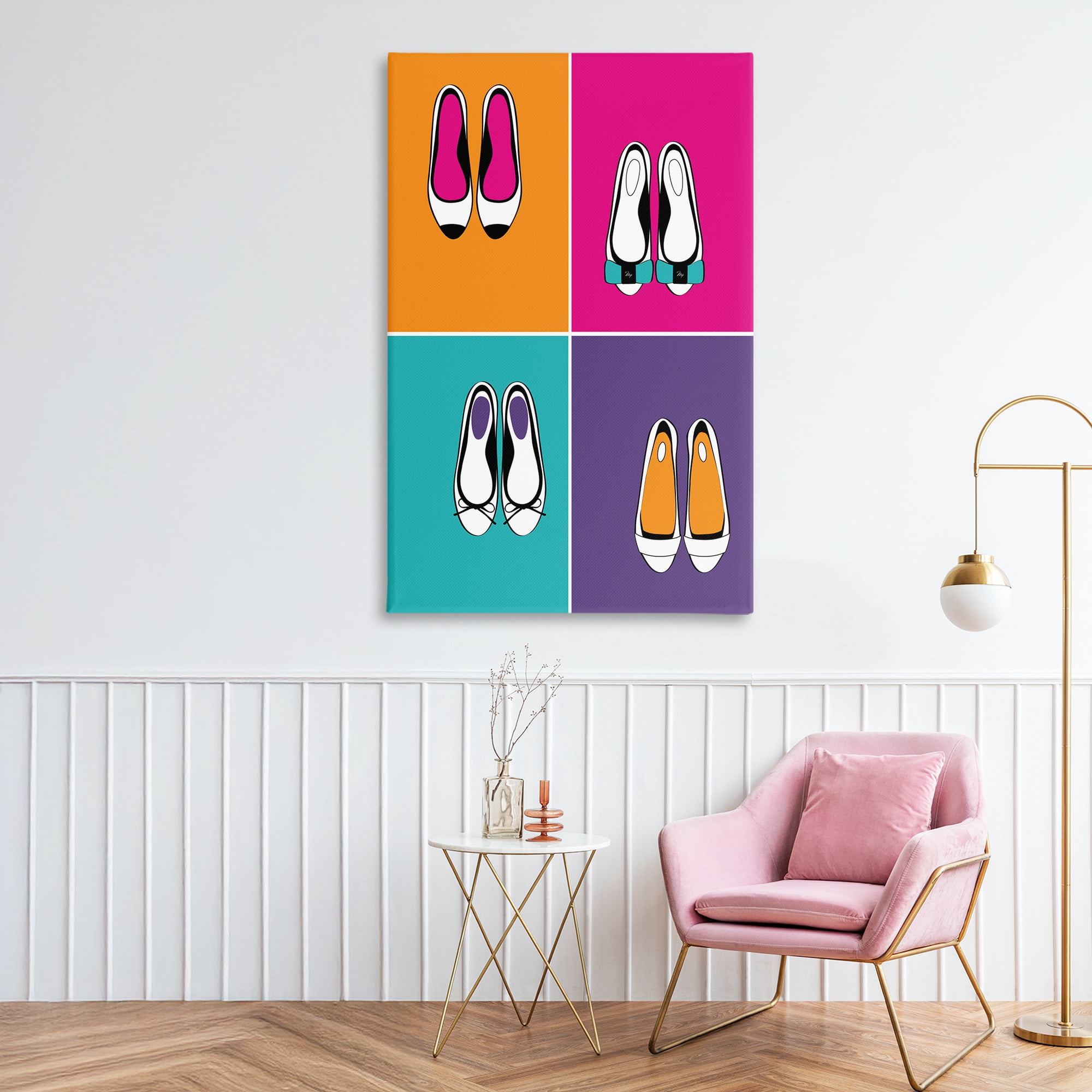 Stupell Industries Bold Pop Trendy Flats Canvas Wall Art, design by Martina Pavlova