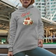 thumbnail image 2 of Have a Sweet Christmas with Vintage White Cake with Cherries Art Merch Gift, Heather Grey Hooded Sweatshirt or Hoodie, Medium, 2 of 5