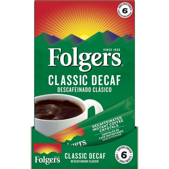 Folgers Classic Decaf Single Serve Coffee Packets - 6 ct