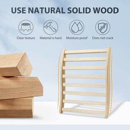 Pouseayar Sauna Backrest,S-Shape Canadian Natural Wood Hemlock Sauna Chair
