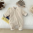 thumbnail image 5 of TAIAOJING Baby Jumpsuit Hooded Rompers Snowsuit Lightweight Cotton Zipper Winter Warm Coat Jacket 12-18 Months, 5 of 6
