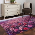 thumbnail image 3 of Spring Red Flowers Area Rugs 3x5 ft Pastoral Oil Painting Texture Washable Rug Non Slip Indoor Carpet Absorbent Floor Mat for Living Room Bedroom Dining Room, 3 of 9