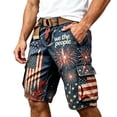 thumbnail image 4 of FASHOFT 250 Anniversary USA Cargo Shorts for Men American Flag Printing 4th of July Patriotic Multi Pockets Casual Cargo Shorts Blue L, 4 of 4