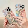 thumbnail image 2 of Compatible with iPhone Case,Cute Flower Floral Glitter Sparkle Bling Blue-Ray Laser Holographic Camera Lens Protection Shockproof Cover Phone Case (White,iPhone 11), 2 of 6
