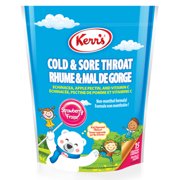 Kerr's Cold and Sore Throat Lollypop Strawberry Lozenges, 15 count, Bag {Imported from Canada}
