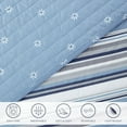 thumbnail image 7 of 3 Piece Reversible Quilt Set with Shams | All-Season Soft & Lightweight Bedspread with Modern Striped Pattern | Elise Collection (Full/Queen, Blue/Grey), 7 of 7