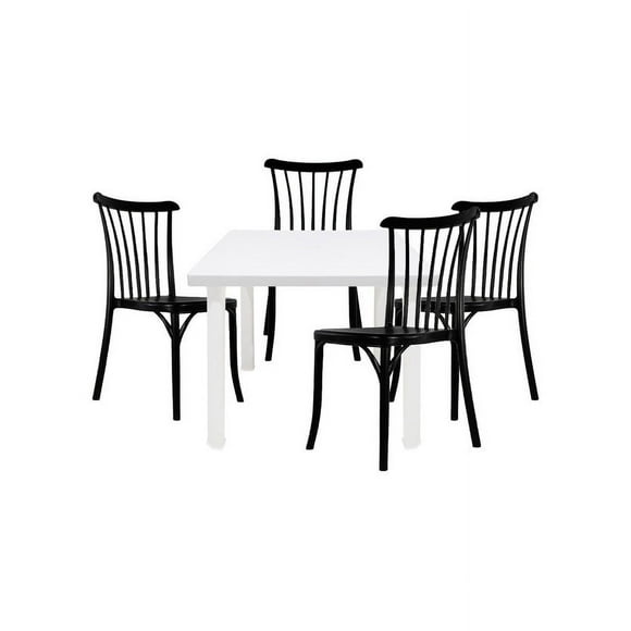 Comedor 4 personas para exterior ó eventos Negro