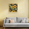 thumbnail image 4 of Canvas Print Wall Art Oil Paintings Summer Blooming Sunflower Leaf Picture Prints Artwork for Living Room Kitchen Bathroom Bedroom,Stretched and Framed Ready to Hang,Floral on Vintage Black, 4 of 9