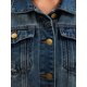 thumbnail image 5 of CHAQUETA DE JEAN PARA MUJER INSPIRE CHIC, CON CUELLO CAÍDO, MANGAS LARGAS, LAVADA, CON BOTONES, CASUAL, DENIM, TAMAÑO L, AZUL, 5 of 6