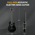 thumbnail image 6 of GLARRY Full Size Acoustic Electric Bass Guitar Beginner Kit, Cutaway 4 Strings Electric Acoustic Bass Guitar w/Inbuilt Tuner, Bag, Strap, Picks, Strings, Basswood Bass Guitarra, Matte Black, 6 of 7