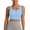 Blue, variant on Women's Ribbed Knit Crop Tank Top, Seamless Square Neck Sleeveless Cropped Cami, Form-Fitting Workout & Casual Basic Top for Everyday Wear(Blue/L)