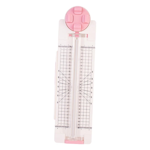 Cortadora de papel 1, máquina cortadora de papel para manualidades, con rectas y puntos, para álbumes, manualidades, suministros de oficina Rosa