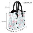 thumbnail image 4 of Zufioo Tropical Flamingo Print Leather Rivet Shoulder Bag, Microfiber PU Leather Adjustable Shoulder Strap Handbag, Ideal Gift for Women-One Size, 4 of 6