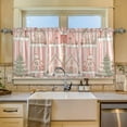 thumbnail image 2 of Yayeee Kitchen Curtains Tier Set of 2 Light Filtering 57"x24" Over Sink Window Panels, Light Green Christmas Houses, 2 of 7