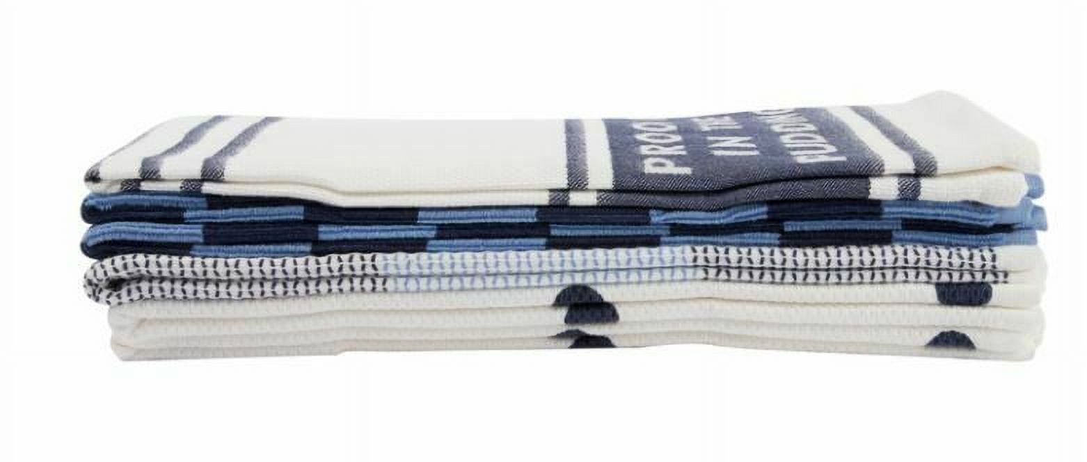 Kate Spade New York Joy Dot Kitchen Towels 2-Pack Set, Absorbent 100%  Cotton Velour, Navy Blue/Cream, 17x28