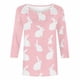 thumbnail image 2 of TaTaai Women Easter Print T-Shirt Crew Neck 3/4 Sleeve Casual Pullover Top Ladies Spring Daily Wear Lightweight Breathable Non-See-Through No Fading Soft Comfortable Fashion Top Gift, 2 of 5