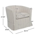 thumbnail image 3 of GDF Studio Tiffin Indoor Modern Swivel Club Chair, White/Blue Stripe, 3 of 8