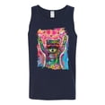 thumbnail image 3 of Dean Russo Cosmic Trash Panda Animal Lover Mens Graphic Tank Top, Navy, X-Large, 3 of 6