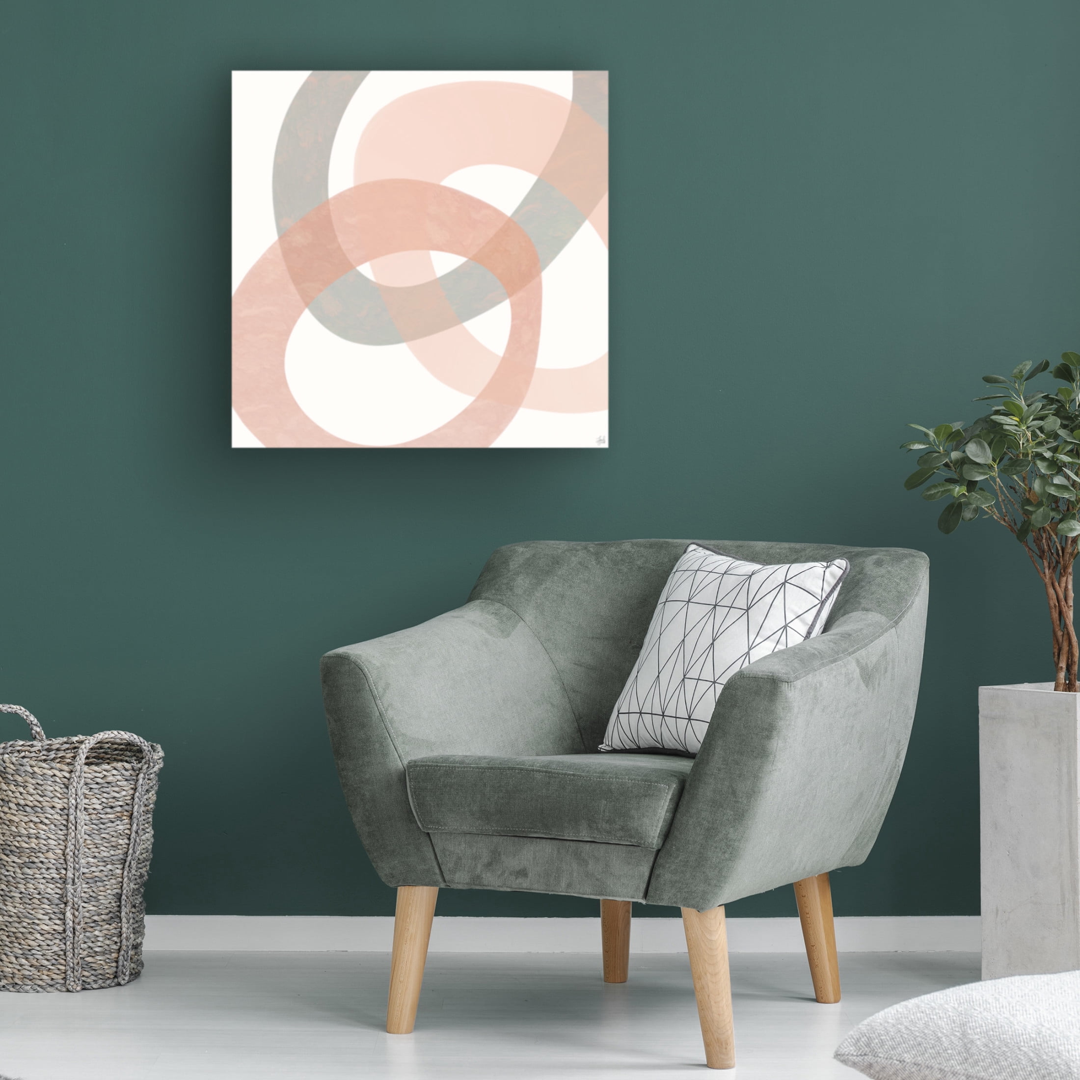 Canvas Wall Art - Line and Brush 'Ring Textured Overlay 3' Wall Art for Living Room, Bedroom, or Office Décor by Trademark Fine Art - 18 x 18 Inches