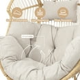thumbnail image 5 of POCASSY Single Wicker Egg Chair with Cushion and Gliding Base, 5 of 7