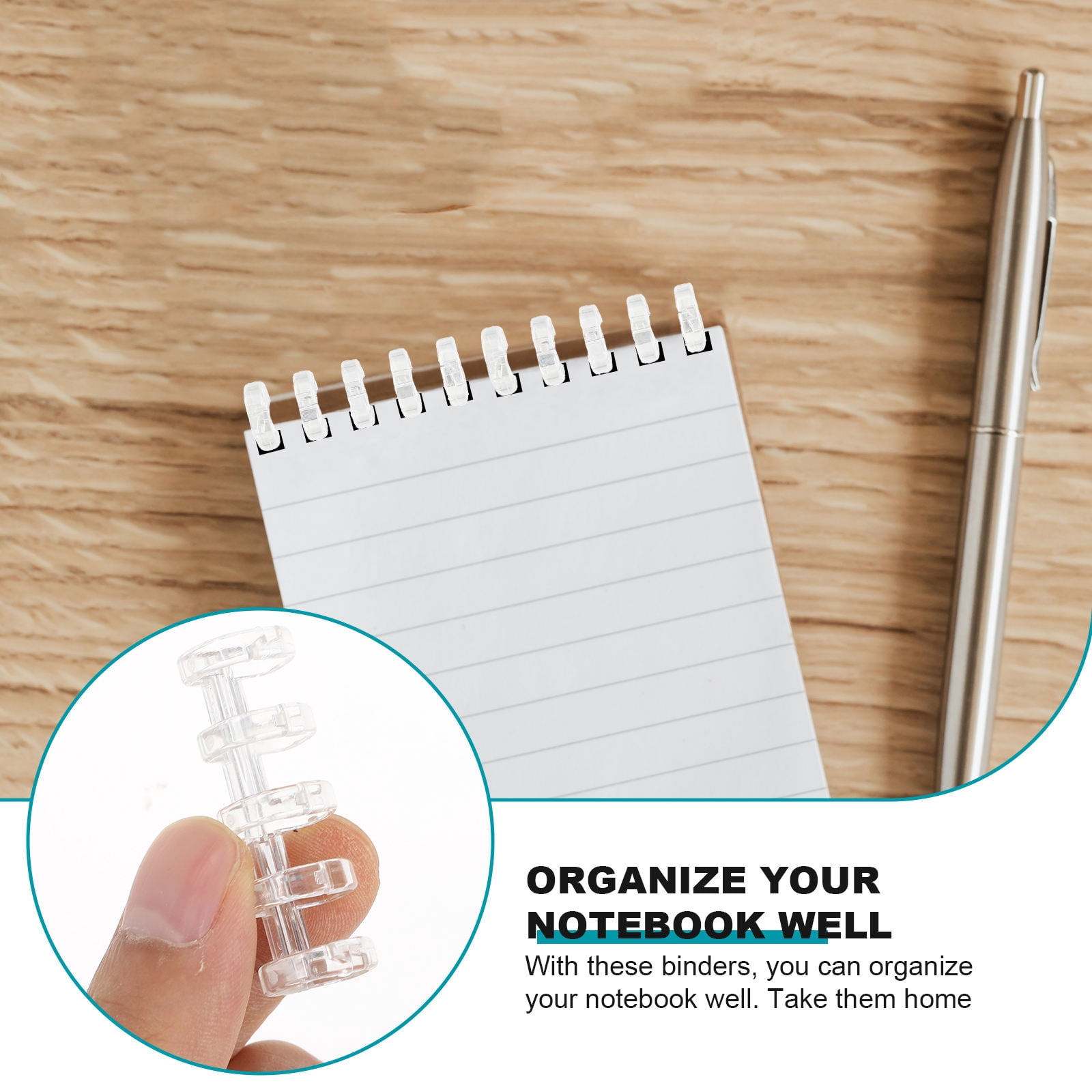 WEUVEB 10Pcs Removable White Plastic Leaf Binders Multipurpose Binder Circles for Household Use