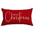 thumbnail image 1 of Christmas Pillow Covers Merry Christmas Throw Pillow Decorative Christmas Red Cloth Linen Cloth Pillow Cover Sofa Cover Decorative Rectangle Length 12X20 Inches, 1 of 2