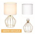 thumbnail image 3 of Table Lamp - Contemporary Table Lamp Linen cloth lampshade with cut-out base, small bedside lamp Suitable for bedrooms, living rooms, 3 of 5