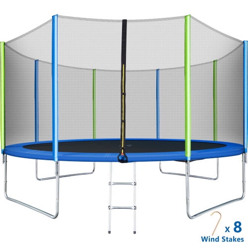 Details about   14 Ft Trampoline With Safety Enclosure Net And Ladder Outdoor For Kids S 