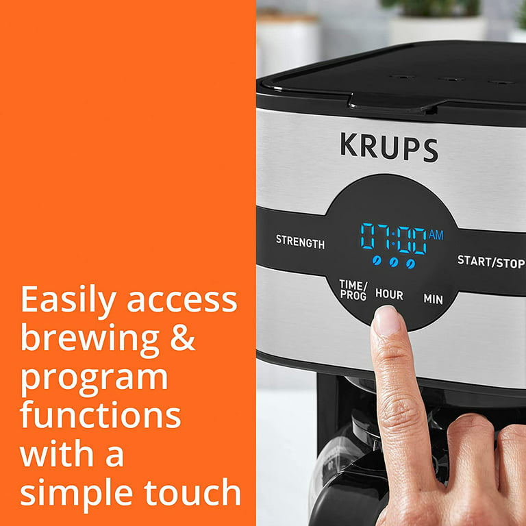  Krups FMF4-14 10-Cup Coffeemaker, Black and Stainless Steel:  Drip Coffeemakers: Home & Kitchen