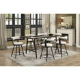 thumbnail image 1 of Counter Height 7pc Dining Set Table and Six Chairs Swivel White Dining Kitchen Furniture Wine Rack Glass Insert Top, 1 of 7