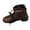 Coffee, variant on LOVZFMLL Boots for Women Mid Calf Combat Boots Lace Up Round Toe Adjustable Straps Low Block Heel Motorcycle Fall Winter Style