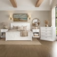 thumbnail image 2 of Noble House 4 Piece Queen Bedroom Set with Platform Bed, 2 Nightstands and Dresser, White, 2 of 10