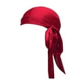 thumbnail image 2 of ZToonmas Men's Solid Color Satin Durag Headwrap Smooth Hip Hop Pirate Turban Fashionable Silky Head Bandana for Streetwear Style, 2 of 5