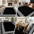 thumbnail image 6 of Black Geometric Large Area Rugs for Bedroom Living Room, Soft Non Slip Carpet Bedside Rug, Country Farm Traditional Chinese Tile Rectangular Floor Cover Kitchen Accent Rug 8'x10' for Office, 6 of 9