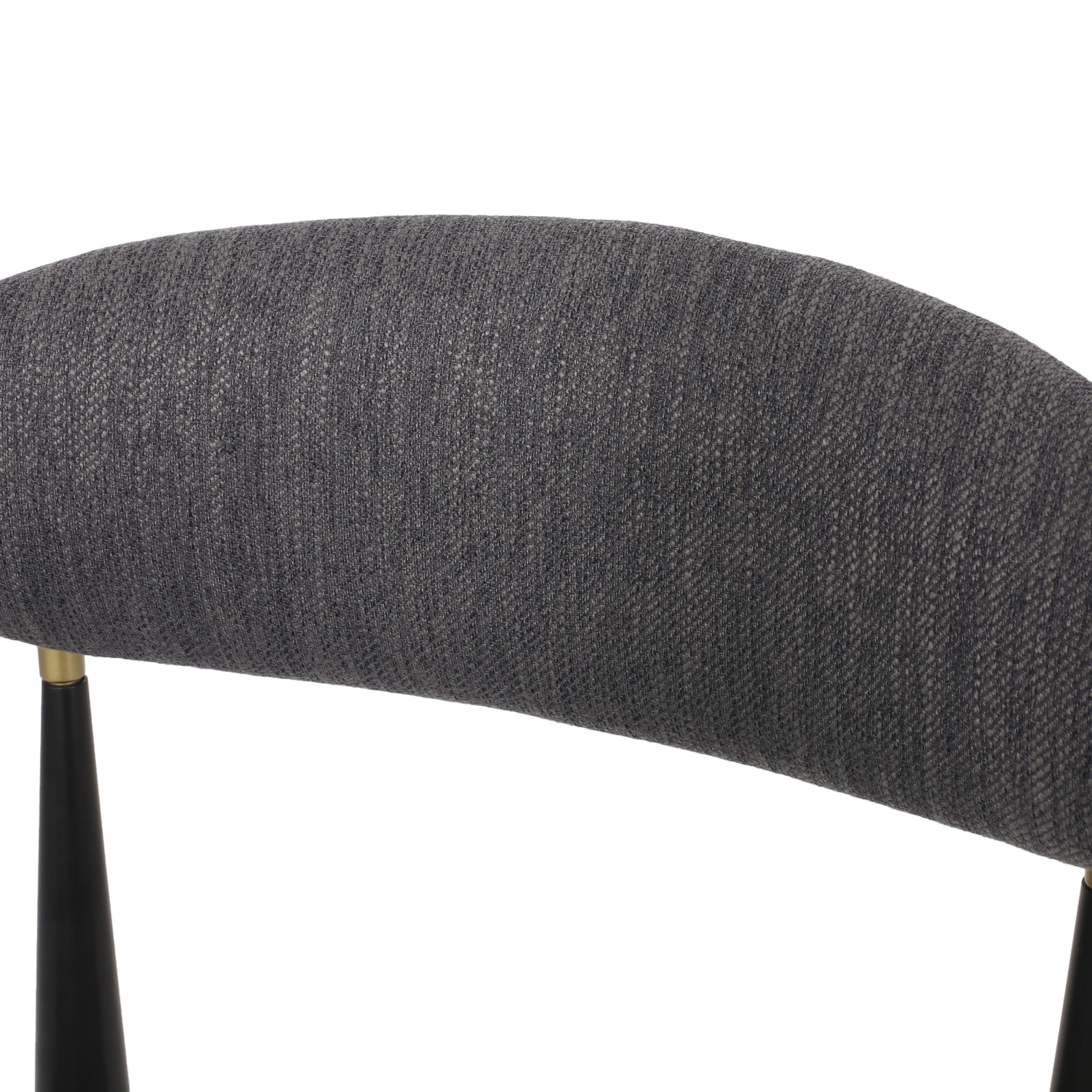 Noble House Boise Indoor Fabric and Metal 30 inch Barstools, Set of 2, Charcoal, Black, and Gold.