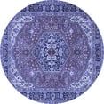 thumbnail image 1 of Ahgly Company Machine Washable Indoor Round Medallion Blue Traditional Area Rugs, 6' Round, 1 of 4