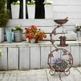 thumbnail image 6 of Zimtown 37.8" Bird Bath, Bronze Decorative Birdbath for Garden Yard Patio Lawn Outdoor Decor, Solar Feeder and Flower Planter Pedestal, 6 of 13