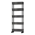 thumbnail image 1 of QualitChoice Chariot de Rangement 5 Niveaux Sans Espace pour Solutions de Rangement Compactes Scénarios Applicables Salle de Bain Noir, 5 Couches 15cm, 1 of 6