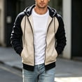 thumbnail image 2 of LIIPEE Color Block Zip Up Hoodies For Men Long Sleeve Hooded Sweatshirts Male Autumn Winter Comfortable Casual Sweatshirt With Pockets,XXL, 2 of 4