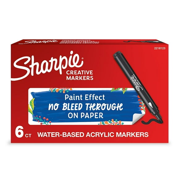 Sharpie Water-Based Creative Markers Bullet Tip Black 6/Pack (2218123)