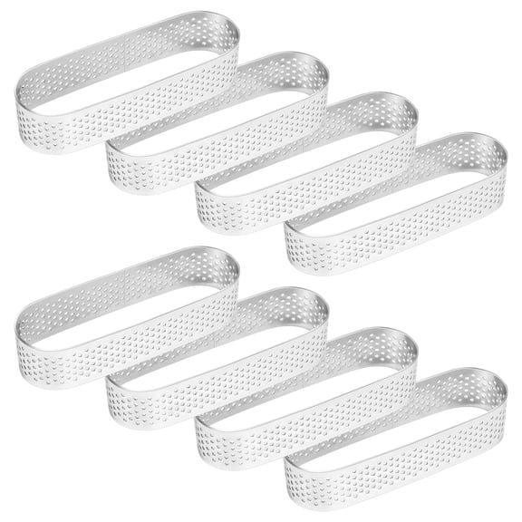 8Pcs Stainless Steel Oval Tartlet Molds, French Dessert Quiche Pie Cake Baking Rings