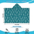 thumbnail image 2 of Teal Dancing Skeleton Pattern Hooded Bath Towel，50"x30" for Ages 3 To 12 Kids, Quick Dry Lightweight Soft Microfiber Hood Beach Towel Cover Up for Kids, 2 of 7
