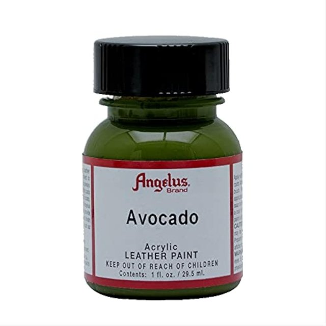 Pintura acrílica Angelus para cuero, color verde aguacate, 30 ml