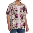 thumbnail image 2 of Goofa Rose Flowers Printed Men's Casual Short-sleeved Shirt,Lightweight Breathable Button-down,Summer Casual men's top,Versatile Fashion shirt-Medium, 2 of 7