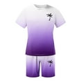 thumbnail image 1 of UANWENN Men's 2025 Summer Tracksuit Plus Size Short Sleeve O Neck Athletic Suit Casual Color Block Drawstring Waist Tracksuit Set Big Mens Suits La Suits Man Suit Colorful Mens Dress Suits 3 Piece, 1 of 5
